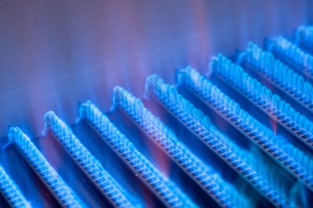 healthy blue furnace flame